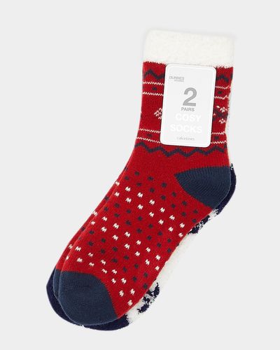 Cosy Red Socks - Pack Of 2